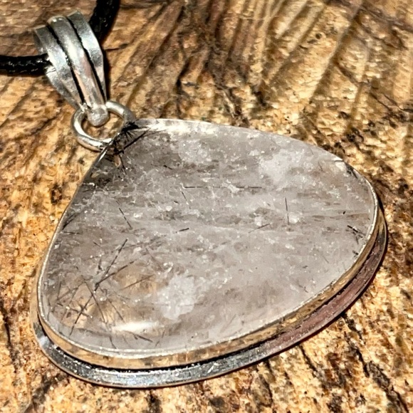 Needle- Like Rutilated Quartz Pendant 1 7/8” - Picture 7 of 10